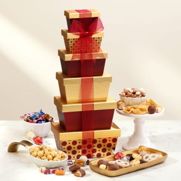 Golden Crimson Gift Tower