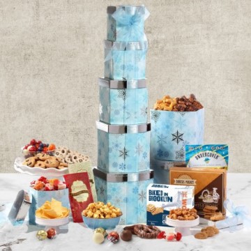 Gourmet Food Gift Basket Tower Snack Gifts for Women, Men, Families,  College – Delivery for Holidays, Appreciation, Thank You, Congratulations