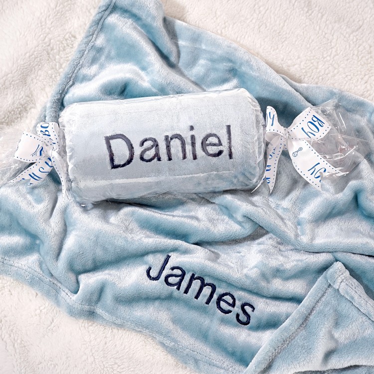 >Cozy Baby Boy Personalized Blanket