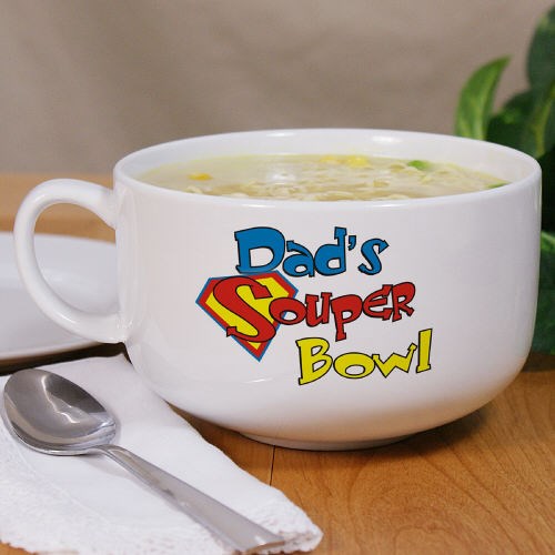 >Personalized Ceramic Soup Bowl for Dad