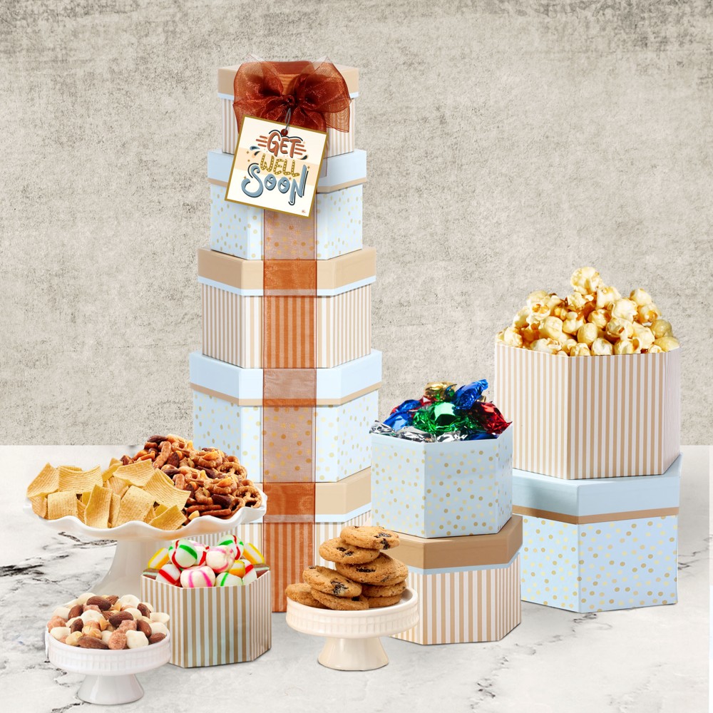 Get Well Pastel Bloom Gift Tower