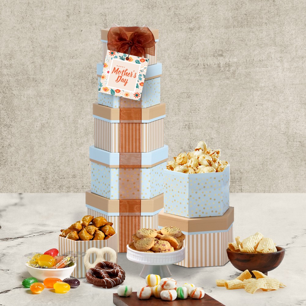 >Gift Tower with Sweets Nuts and Chocolates for Mother's Day