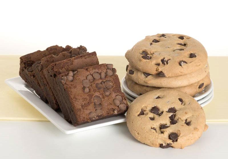 >Gluten Free - Dairy Free - Chocolate Chip Cookie Brownie Combo (4 each)