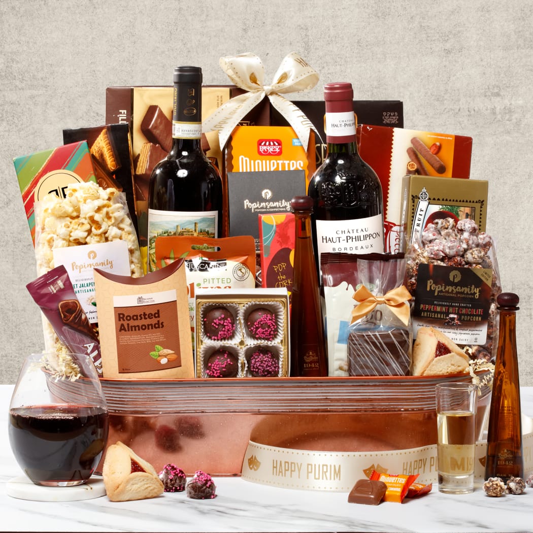 >Gourmet Extravagant Purim Wine Basket