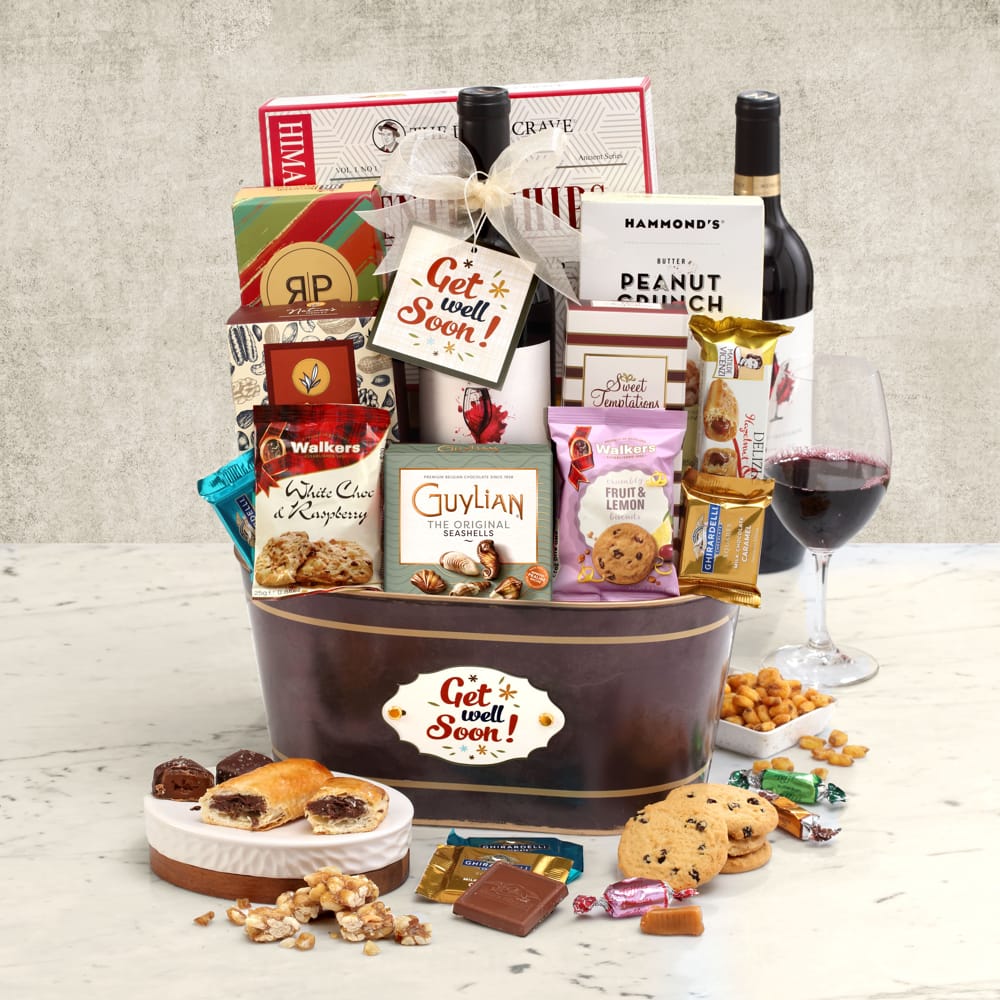 >Gourmet Get Well Wine Gift Basket