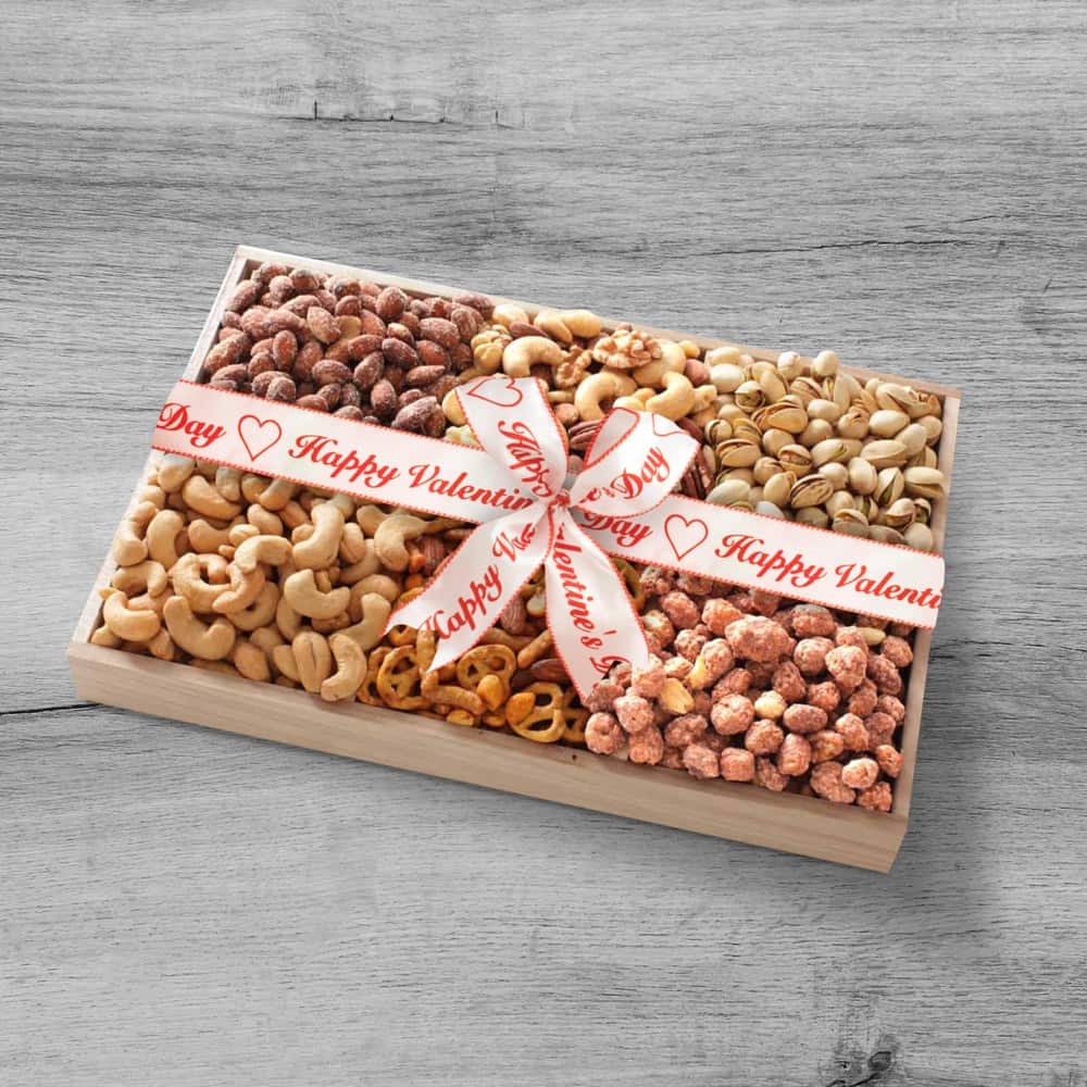 >Valentines Day Nut Assortment Gift Tray