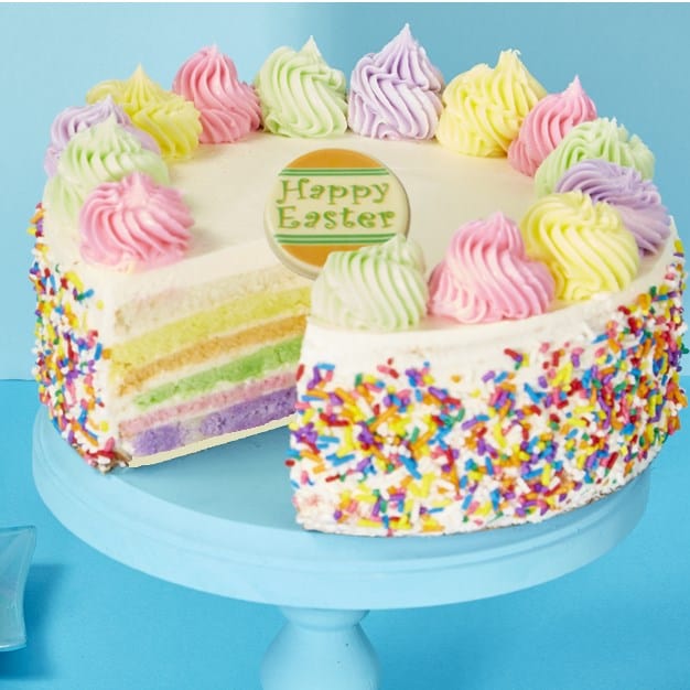 >Easter Celebration Rainbow Cake