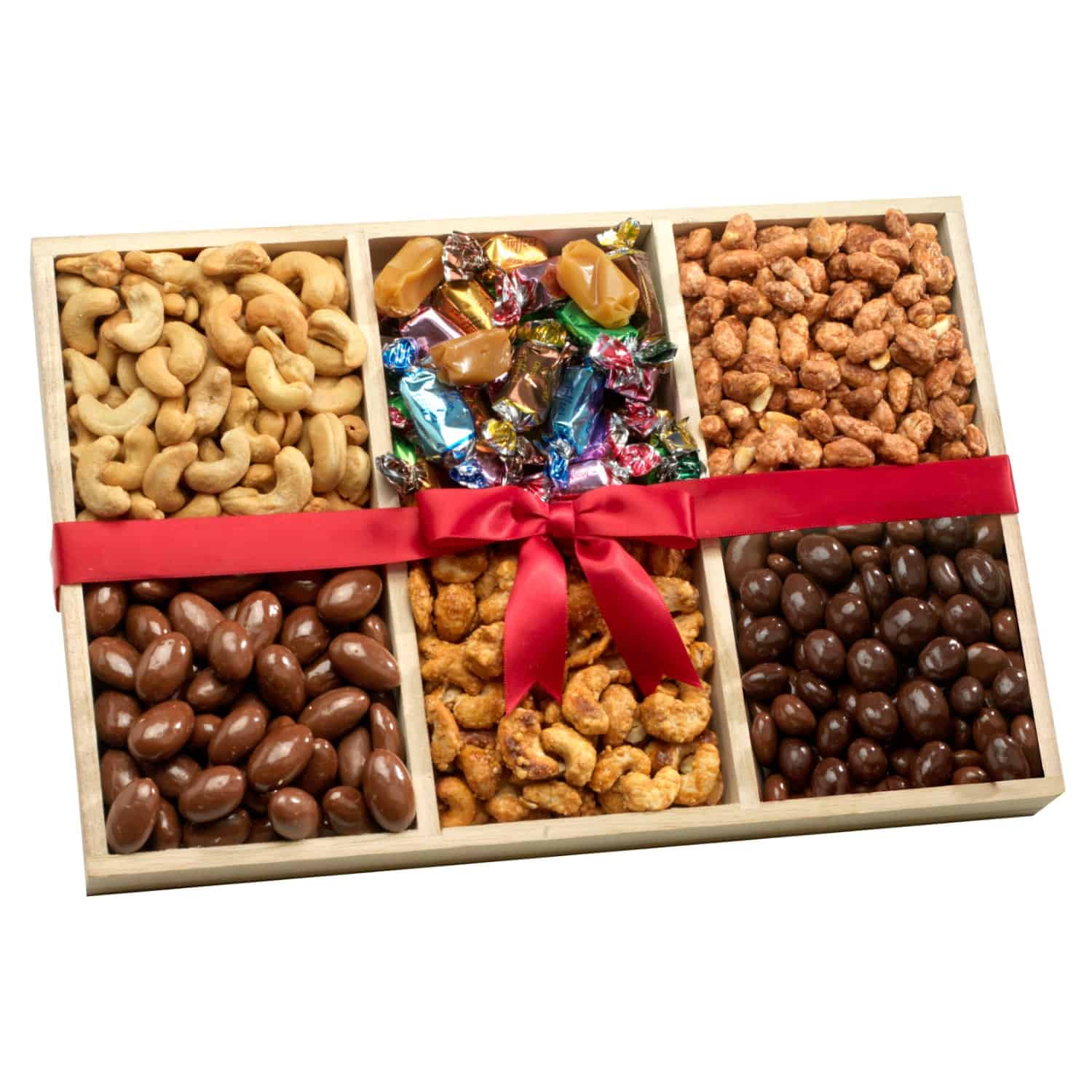 Buy our nuts and sweets deluxe gift tray at broadwaybasketeers.com