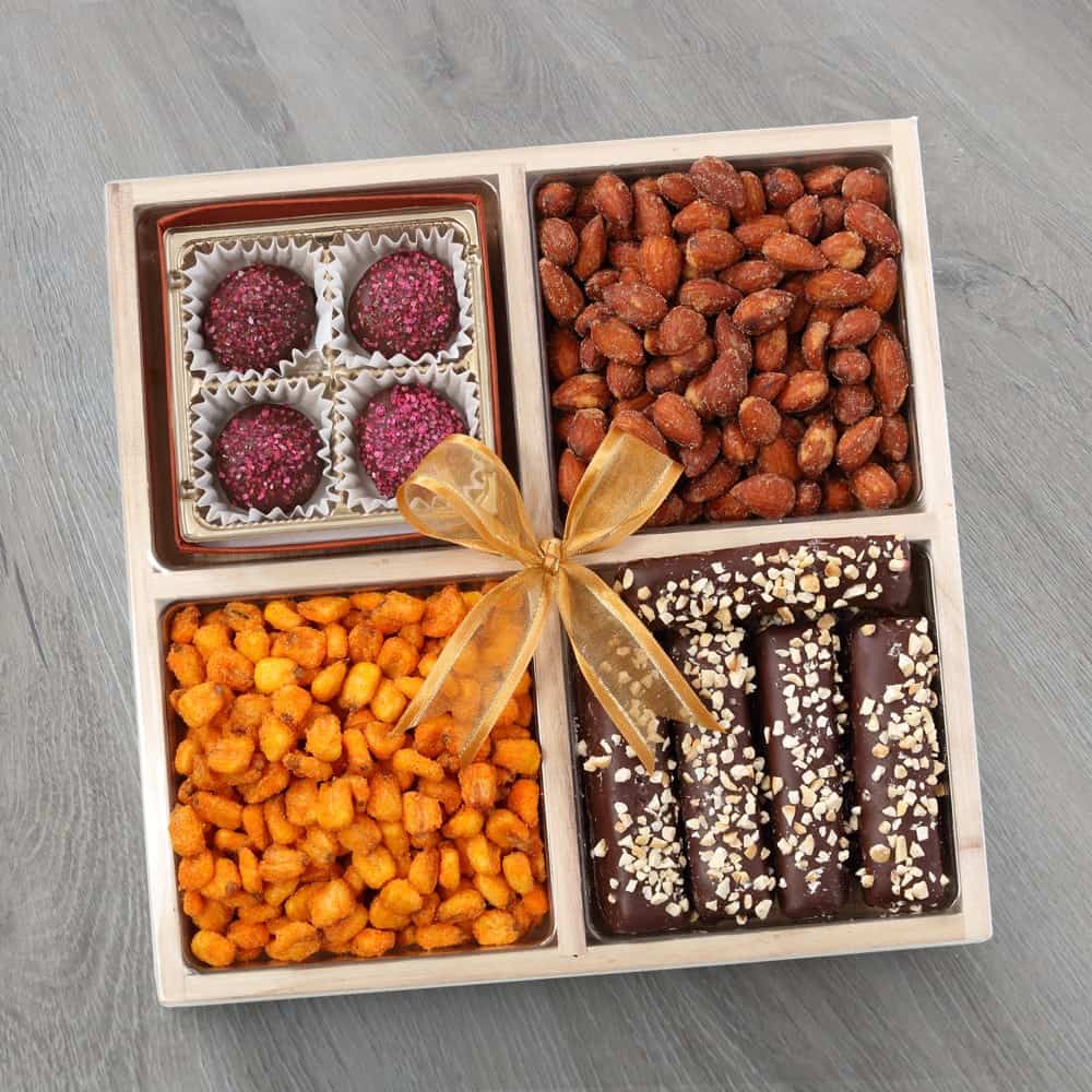 Buy our dairy free chocolate & nuts tray at broadwaybasketeers.com