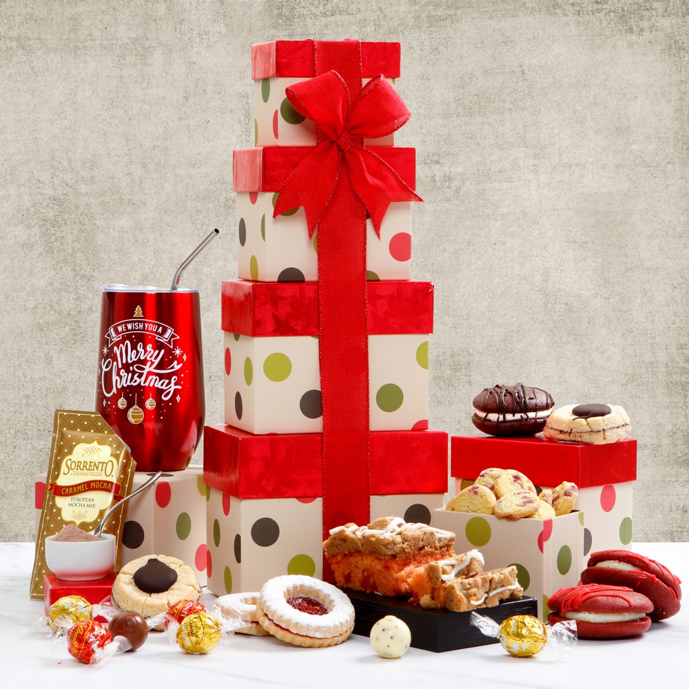 >Merry Christmas Bakery Gift Tower