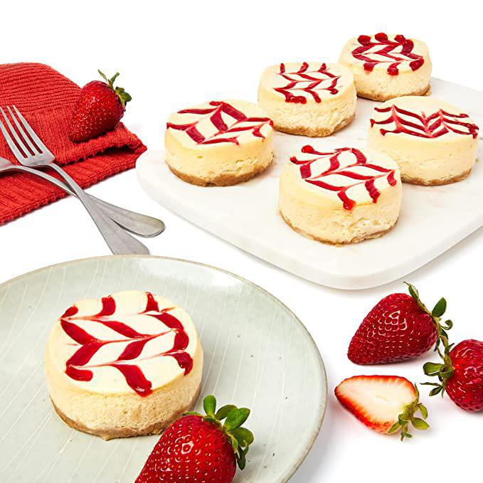 >Mini Strawberry Swirl Cheesecakes - 12 pieces