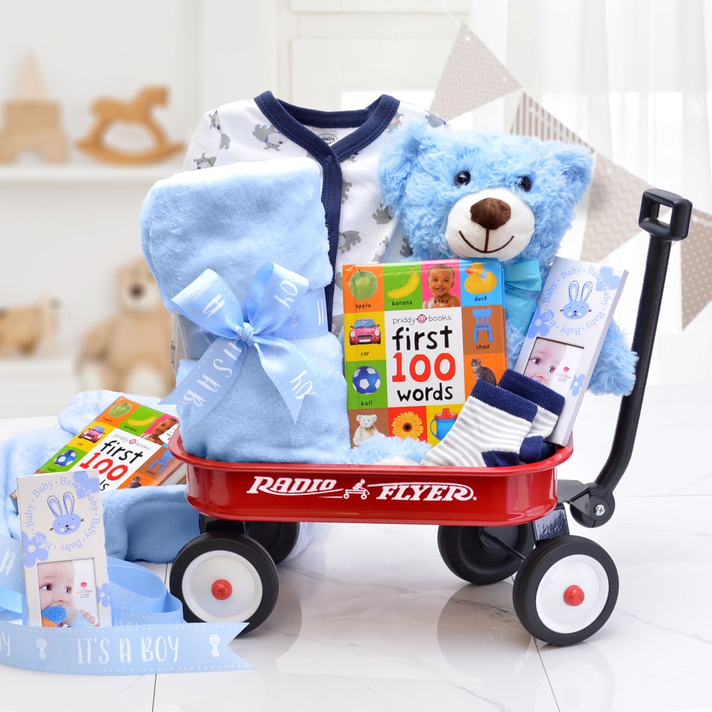 >Personalized Baby Boy Gift Basket