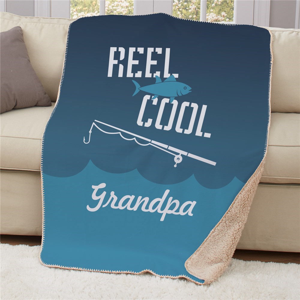 >Personalized Father's Day Sherpa Blanket