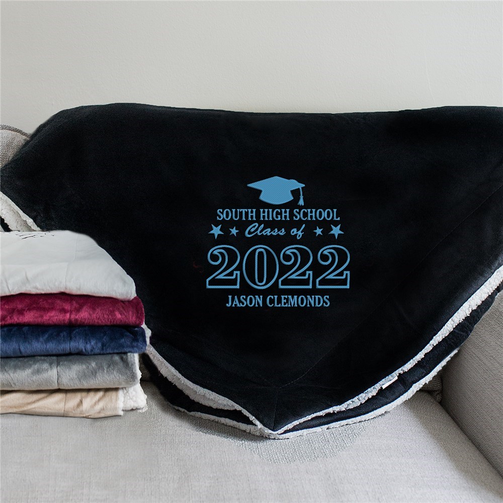 >Personalized Graduate Sherpa Blanket