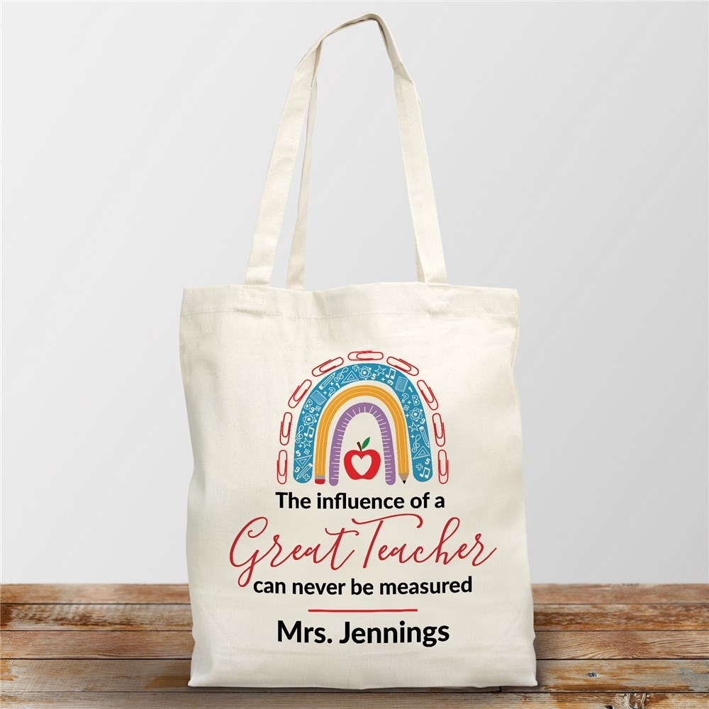 >Personalized Teacher Canvas Tote Bag