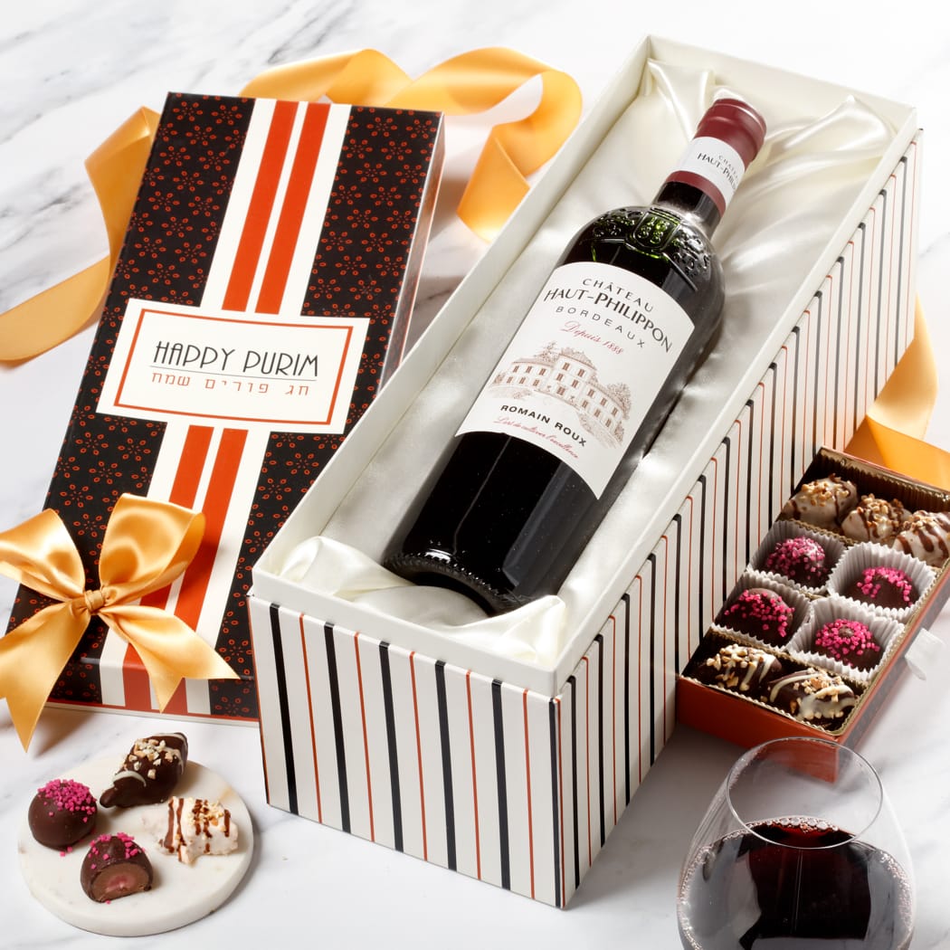 >Purim Wine & Chocolate Gift Box