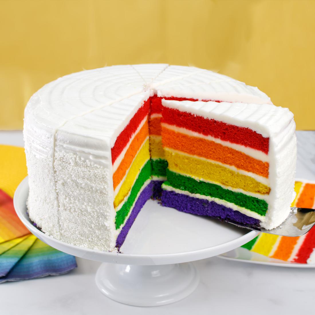 >Rainbow Layer Cake