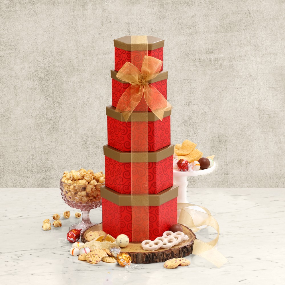 Ravishing in Red Holiday Gift Tower