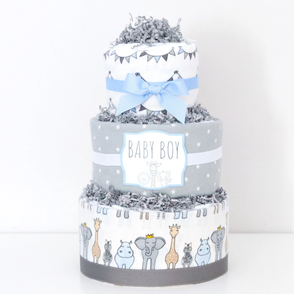 >Royal Safari Diaper Cake