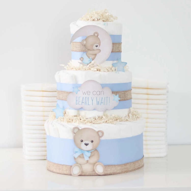 >Teddy Bear Diaper Cake Blue Collection