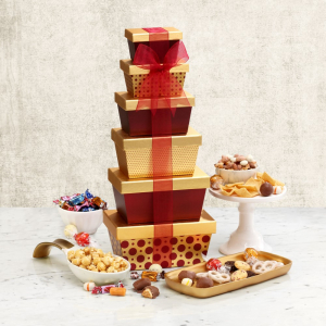 Broadway Basketeers 4 Box Gourmet Food | Tower Snack |S for Women, Men, Families