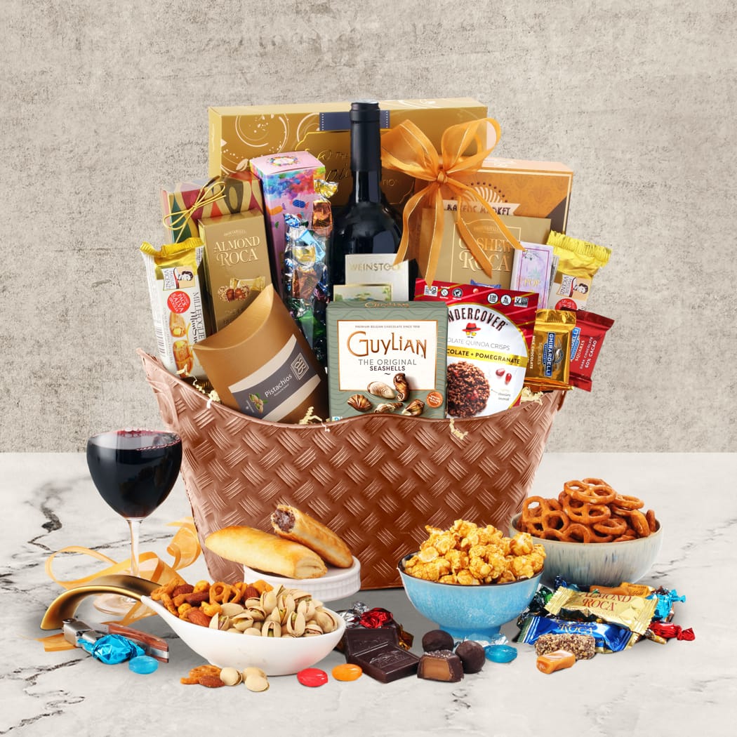 >Warm Wishes Wine Gift Basket